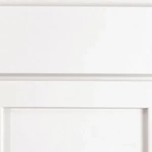 Close-up of Merida White cabinet door from Smart Cabinetry.