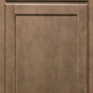 Elegant brown kitchen cabinet door with classic panel design.