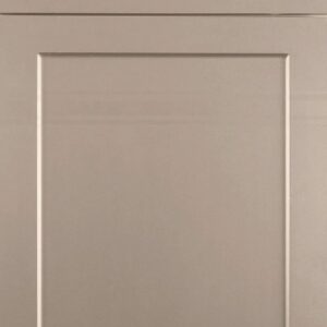 Beige kitchen cabinet door with classic panel design.