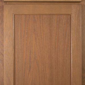 Wooden kitchen cabinet door with natural finish and simple design.