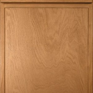 Close-up of natural wood cabinet door in Norwood kitchen.
