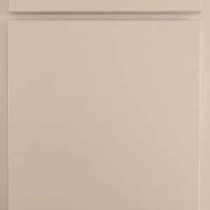 Contemporary white kitchen cabinet with sleek design and minimalist style.